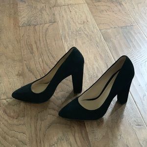 BCBGeneration Black Suede Block Heels